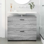 vidaXL Ντουλάπι Μπάνιου με συρτάρι Γκρι sonoma 76,5 x 35 x 64 εκ