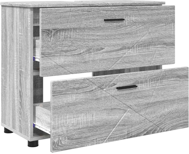 vidaXL Ντουλάπι Μπάνιου με συρτάρι Γκρι sonoma 76,5 x 35 x 64 εκ