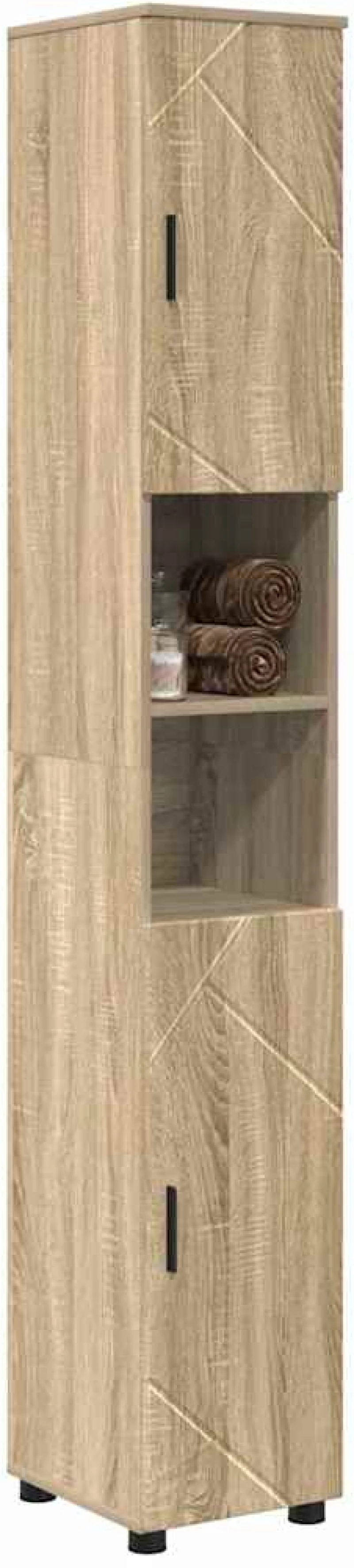 vidaXL Ψηλό ντουλάπι μπάνιου με πόρτα Sonoma Δρυς 30 x 35 x 192 εκ.