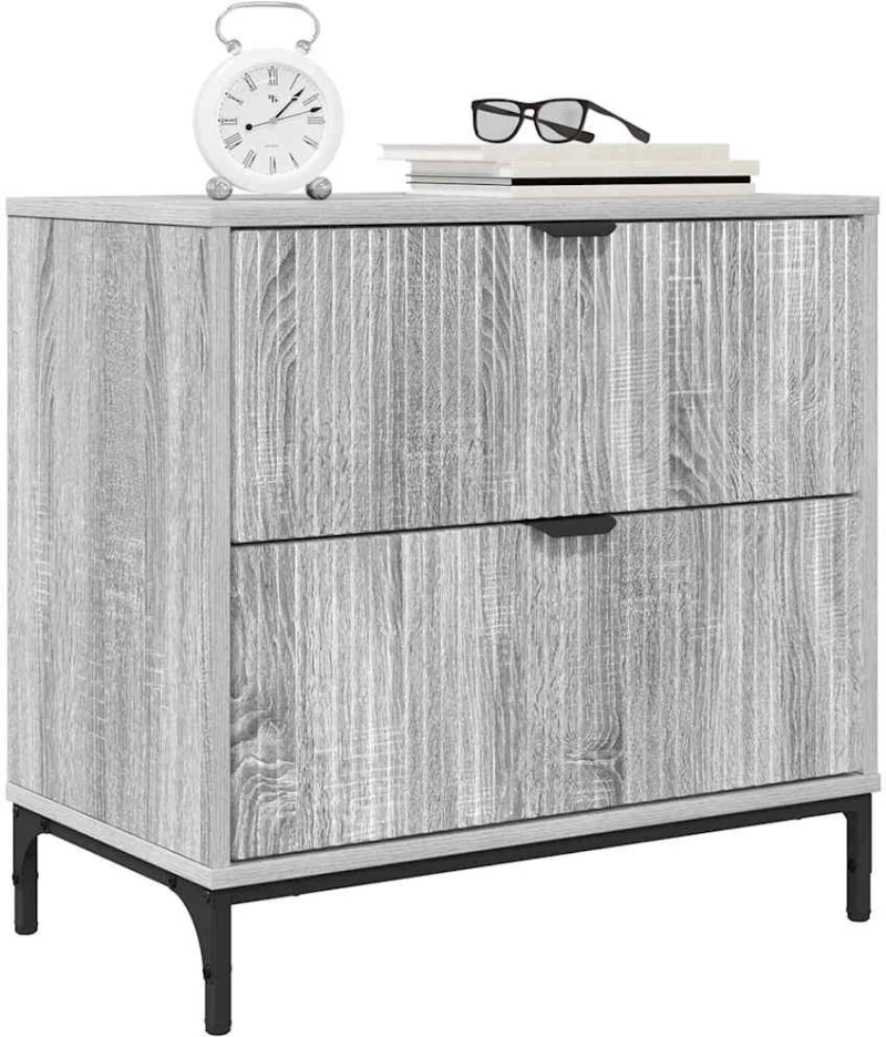 vidaXL Κομοδίνο Γκρι sonoma 63.5 x 36 x 61 εκ Επεξεργασμένο ξύλο