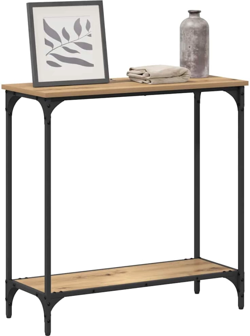 vidaXL Τραπέζι κονσόλας με ράφι artisan δρυς 75 x 30.5 x 75 εκ