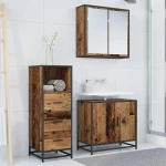 vidaXL Ντουλάπι Μπάνιου με συρτάρι Παλαιό ξύλο 35 x 37.5 x 100 εκ.