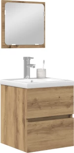 vidaXL Σετ Επίπλων Μπάνιου 3 pcs Μαύρο Δρυς και Λευκό Κανονικός