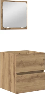 vidaXL Σετ Επίπλων Μπάνιου 3 pcs Μαύρο Δρυς και Λευκό Κανονικός