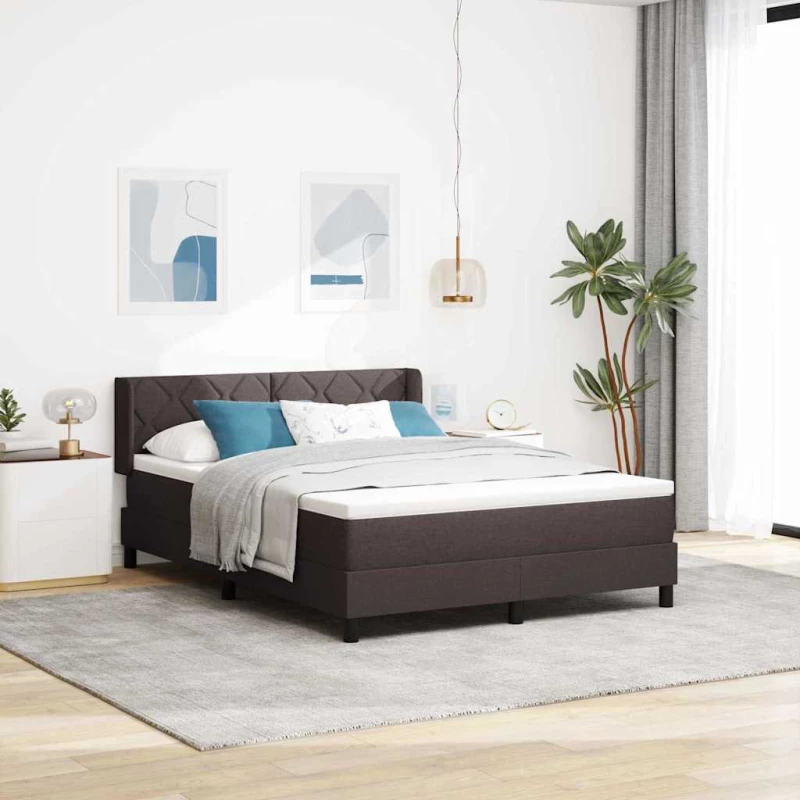 vidaXL Κρεβάτι box spring με στρώμα με στρώμα Σκούρο Καφέ 160 x 200 cm