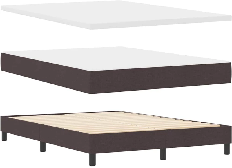 vidaXL Κρεβάτι box spring με στρώμα με στρώμα Σκούρο Καφέ 160 x 200 cm