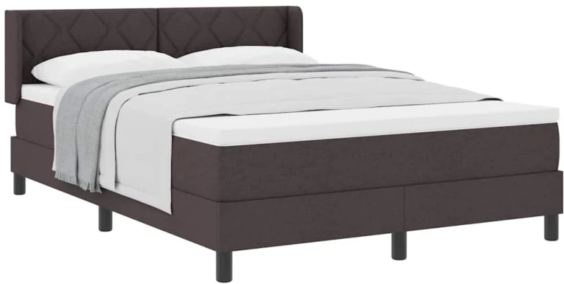 vidaXL Κρεβάτι box spring με στρώμα με στρώμα Σκούρο Καφέ 160 x 200 cm