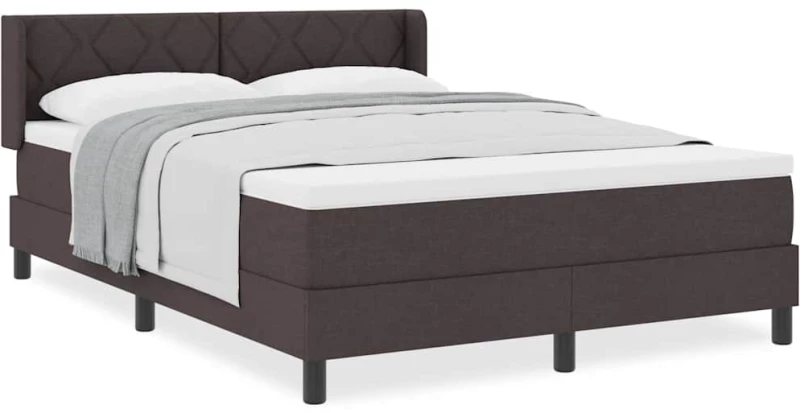 vidaXL Κρεβάτι box spring με στρώμα με στρώμα Σκούρο Καφέ 160 x 200 cm