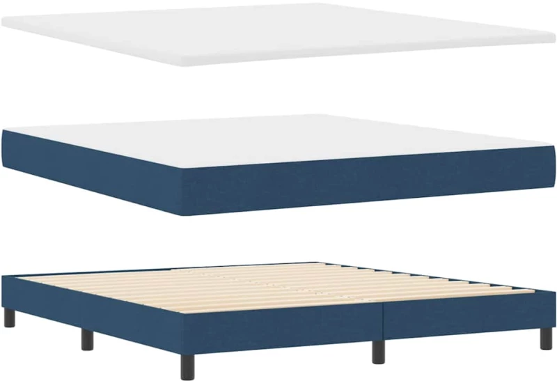 vidaXL Κρεβάτι με ελατήρια με στρώμα Μπλε 180 x 200 cm ύφασμα