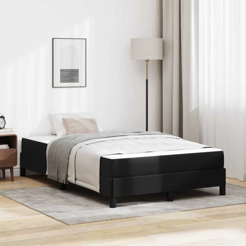 vidaXL Κρεβάτι με στρώμα Μαύρο 120 x 190 cm Τεχνητό δέρμα