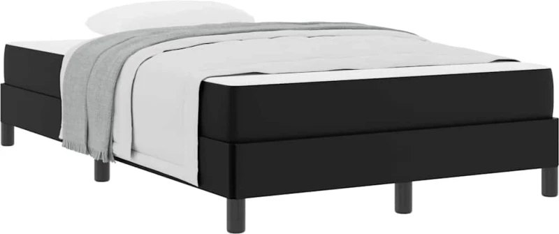vidaXL Κρεβάτι με στρώμα Μαύρο 120 x 190 cm Τεχνητό δέρμα