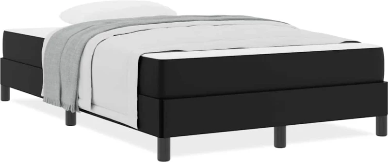 vidaXL Κρεβάτι με στρώμα Μαύρο 120 x 190 cm Τεχνητό δέρμα