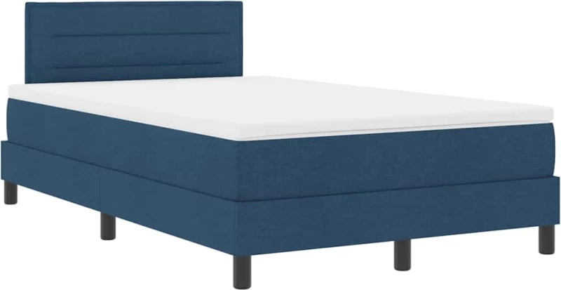 vidaXL Κρεβάτι box spring με στρώμα με στρώμα Μπλε 120 x 190 cm ύφασμα