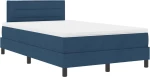 vidaXL Κρεβάτι box spring με στρώμα με στρώμα Μπλε 120 x 190 cm ύφασμα