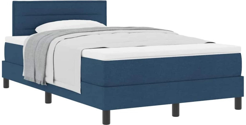 vidaXL Κρεβάτι box spring με στρώμα με στρώμα Μπλε 120 x 190 cm ύφασμα