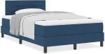 vidaXL Κρεβάτι box spring με στρώμα με στρώμα Μπλε 120 x 190 cm ύφασμα