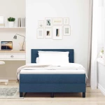 vidaXL Κρεβάτι box spring με στρώμα με στρώμα Μπλε 120 x 190 cm ύφασμα