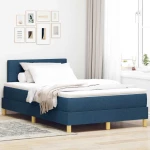 vidaXL Κρεβάτι με ελατήρια με στρώμα Μπλε 120 x 190 cm ύφασμα