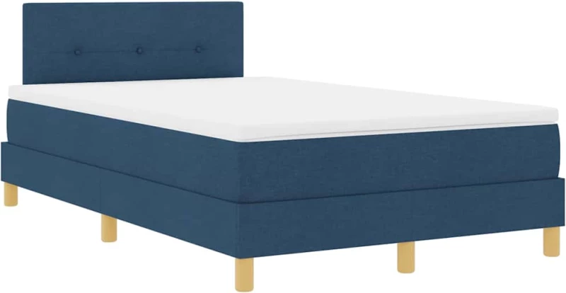 vidaXL Κρεβάτι με ελατήρια με στρώμα Μπλε 120 x 190 cm ύφασμα