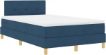 vidaXL Κρεβάτι με ελατήρια με στρώμα Μπλε 120 x 190 cm ύφασμα