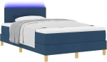 vidaXL Κρεβάτι με ελατήρια με στρώμα Μπλε 120 x 190 cm ύφασμα