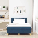 vidaXL Κρεβάτι με ελατήρια με στρώμα Μπλε 120 x 190 cm ύφασμα