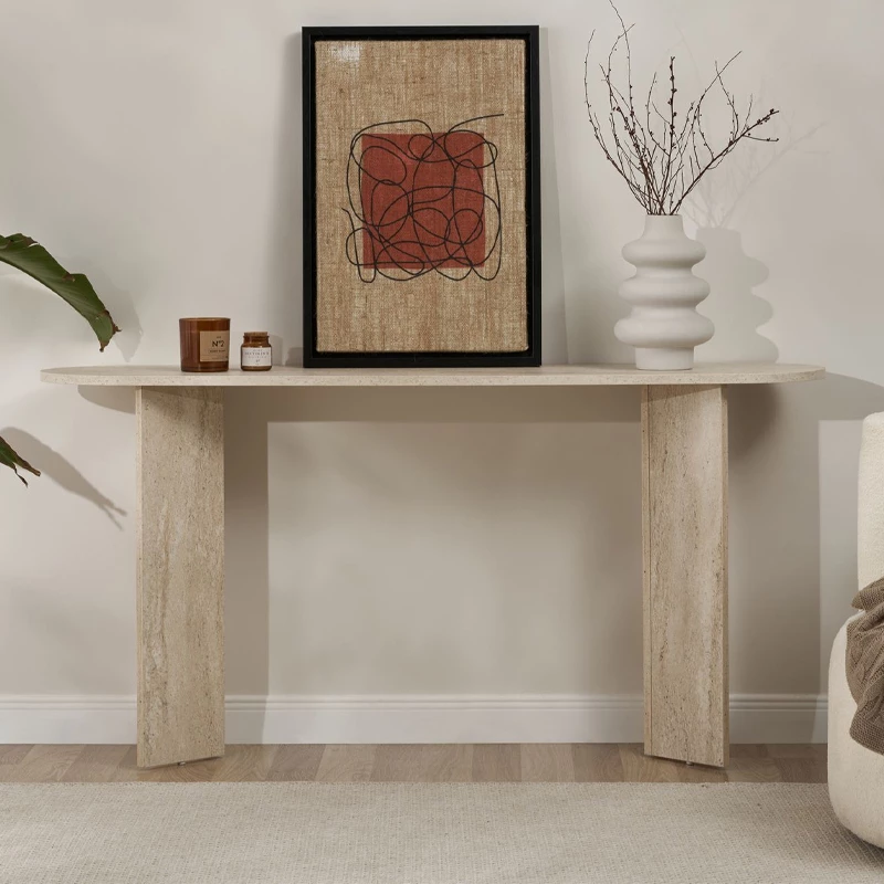 Κονσόλα Sira Megapap χρώμα travertine 150x35x75εκ.