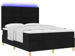 vidaXL Κρεβάτι με ελατήρια με στρώμα Μαύρο 160 x 200 cm ύφασμα