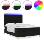 vidaXL Κρεβάτι με ελατήρια με στρώμα Μαύρο 160 x 200 cm ύφασμα