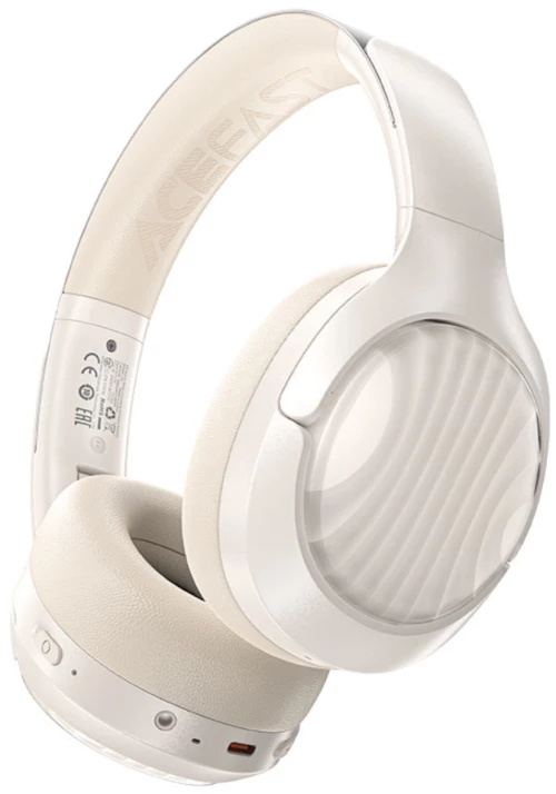 Wireless Ακουστικά Stereo Acefast H5 500mAh v5.4 ANC AUX με Μικρόφωνο Milky White