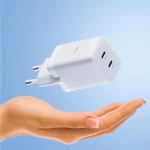 Φορτιστής τοίχου Allity GaN PD QC ATC-01-45WCC 2x USB-c 45W λευκός