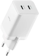 Φορτιστής τοίχου Allity GaN PD QC ATC-01-45WCC 2x USB-c 45W λευκός