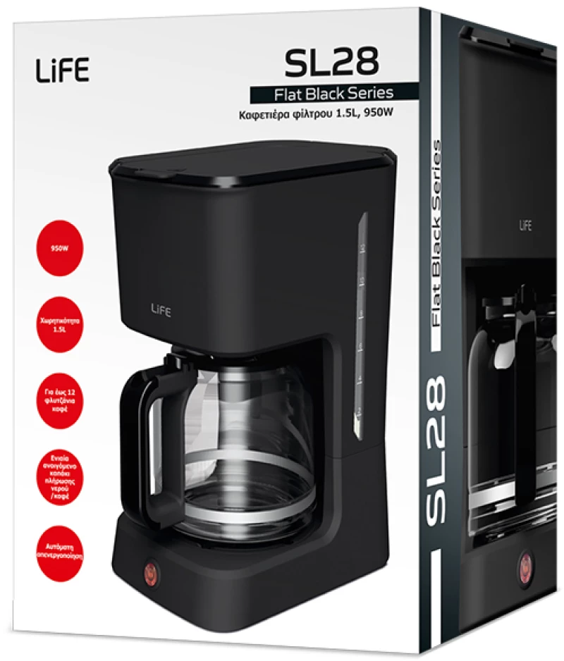 LIFE Καφετιέρα φίλτρου 1.5L, 950W SL28