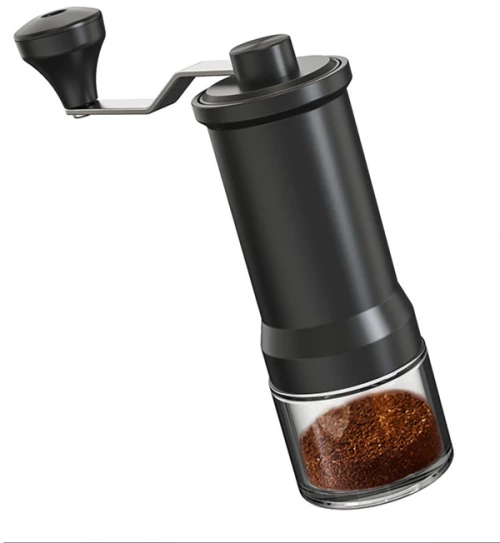 Χειροκίνητος Μύλος Καφέ Hoomei με Κεραμικό Μηχανισμό και Ρύθμιση Λεπτότητας 30g Μαύρο