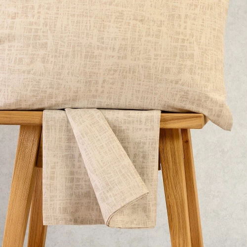 Κατωσέντονο Milan Με Λάστιχο (Σετ 3τμχ) Beige Melinen King Size 180x232cm 100% Βαμβάκι