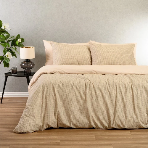 Σεντόνια Davide (Σετ 4τμχ) Beige Melinen King Size 260x270cm Βαμβάκι-Πολυέστερ