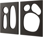 Διακοσμητικό Τοίχου (Σετ 2Τμχ) 233DWC1405 50x70cm Black Wallity Mdf