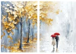 Πίνακας Καμβάς (Σετ 2Τμχ) 833HRC1106 80x120cm Multi Wallity Κάθετοι Ξύλο, Καμβάς
