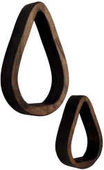 Ράφια Τοίχου (Σετ 2Τμχ) 792EVL2945 20x4x13/14x4x9,5cm Brown
