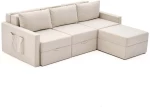 Καναπές - Κρεβάτι Γωνιακός Saros 825BLC5271 230x180x72cm Cream