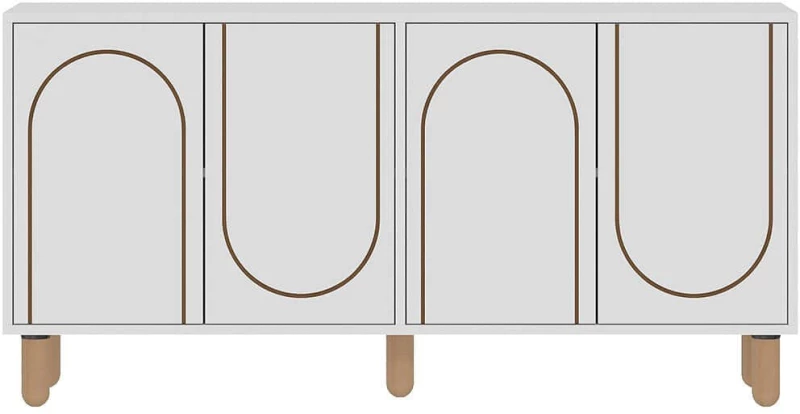 Μπουφές Verona 327ODS1343 150x36x73cm White Μοριοσανίδα, Μελαμίνη