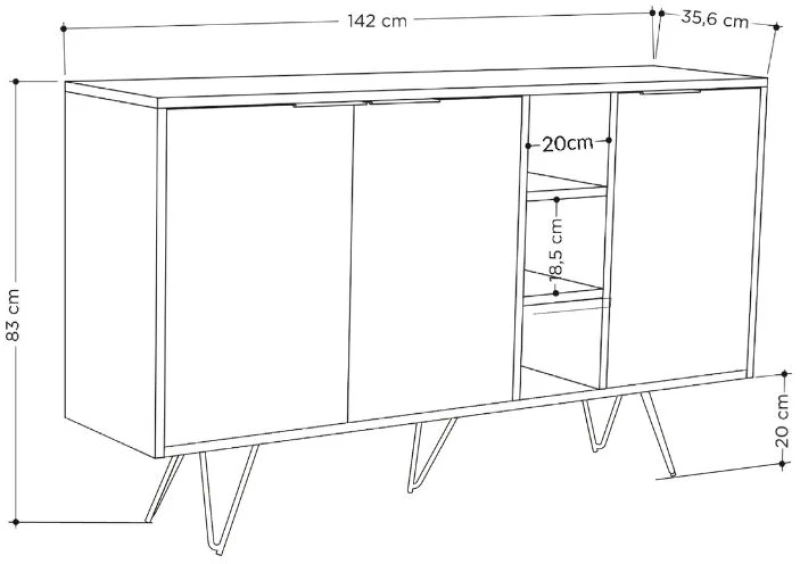 Μπουφές Clara Megapap χρώμα sandstone 142x35,6x83εκ. | GP037-0004,9