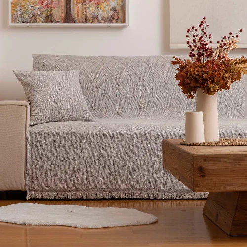 Ριχτάρι Σενίλ Τετραθέσιο Bari Borea Home Textiles - Εκρού