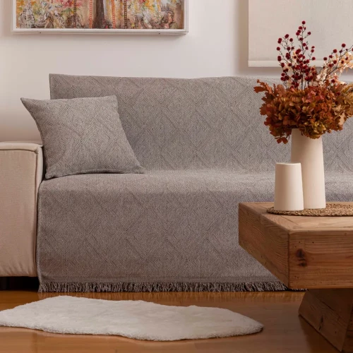 Ριχτάρι Σενίλ Τριθέσιο Bari Borea Home Textiles - Εκρού