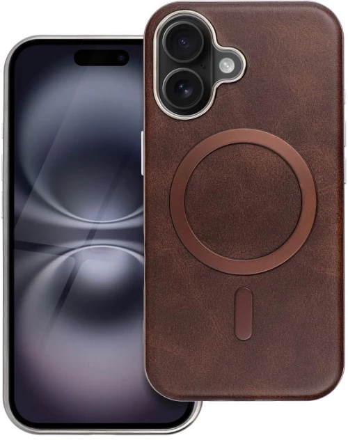 Gentleman Mag Cover Case Compatible With Magsafe For Iphone 17 Pro Max Brown