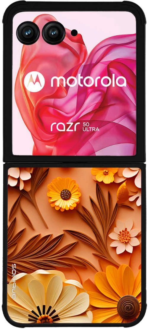 Θήκη Sonique 3D Flower Series για Motorola Motorola Razr 50 Ultra Πορτοκαλί