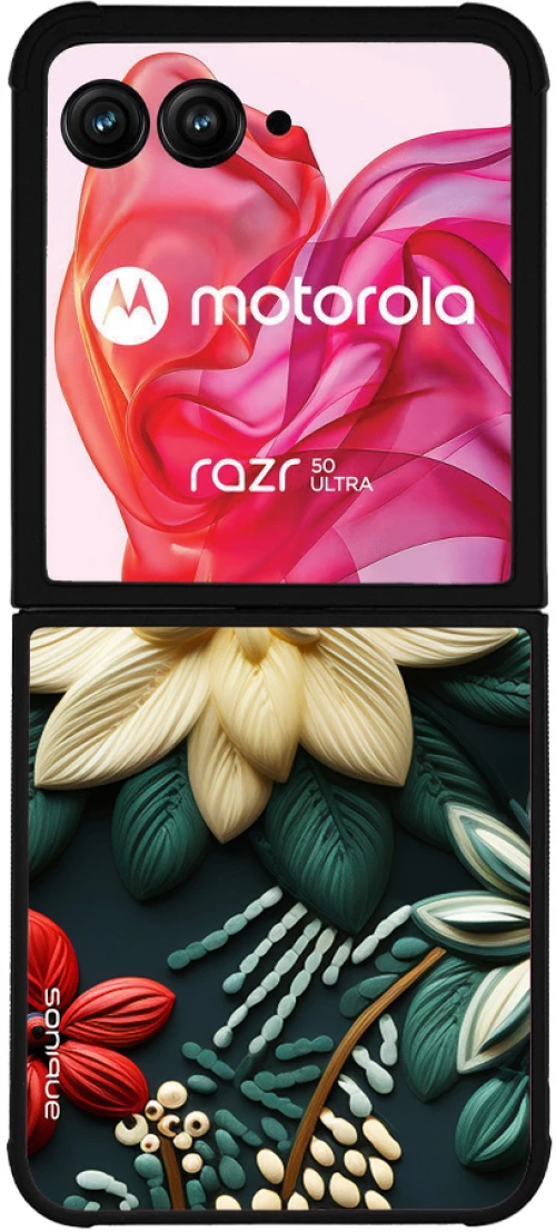 Θήκη Sonique 3D Flower Series για Motorola Motorola Razr 50 Ultra Πράσινο