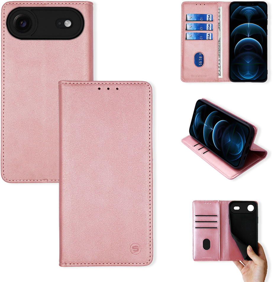 Θήκη Πορτοφόλι Vintage Magnet Wallet Sonique Apple iPhone 17 Air Ροζ Χρυσό