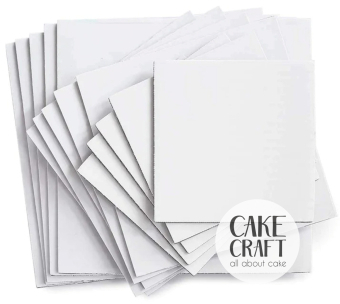 Δίσκος τούρτας τετράγωνος λευκός Πάχος 3mm. 25x25εκ.