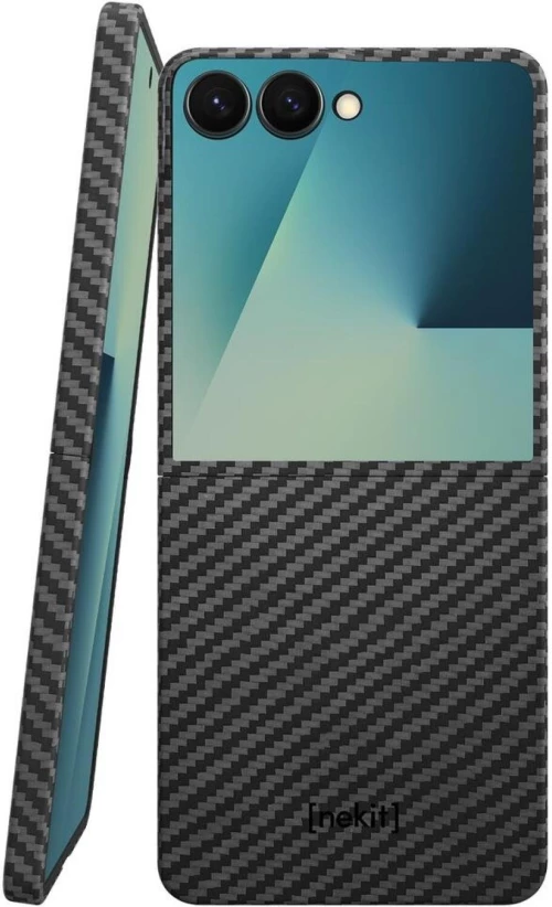 Θήκη Samsung Galaxy Z Flip7 Nekit Fiber Σκληρή με MagSafe Aramid Fiber 1mm 1500D Kevlar - Black (8719246494505)